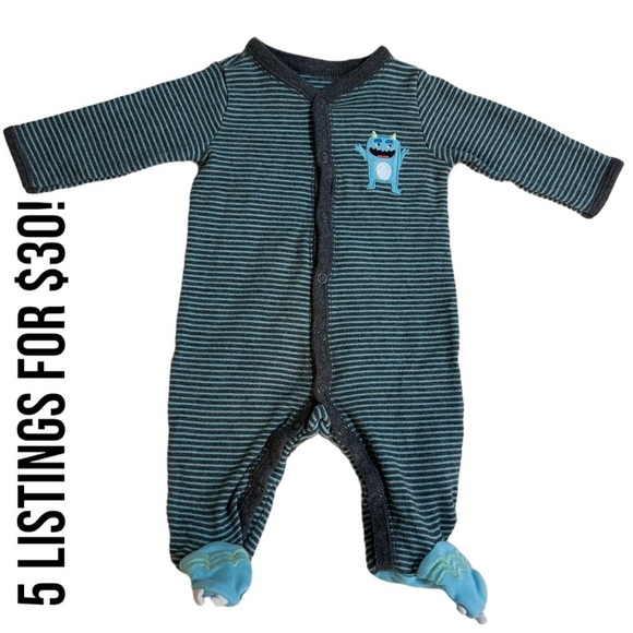 Baby Boy 3 Months Footies - Picture 1 of 6